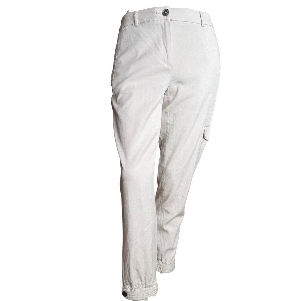 RW&CO Cargo Jogger Pants Beige Utility Gorpcore Streetwear Elevated basics Sz 6